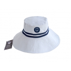 Sombrero Playero para Dama Rayados Blanco 